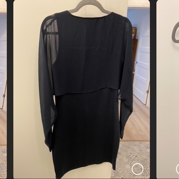 VERO MODA Sheer Sleeve Navy Dress - Picture 2 of 2